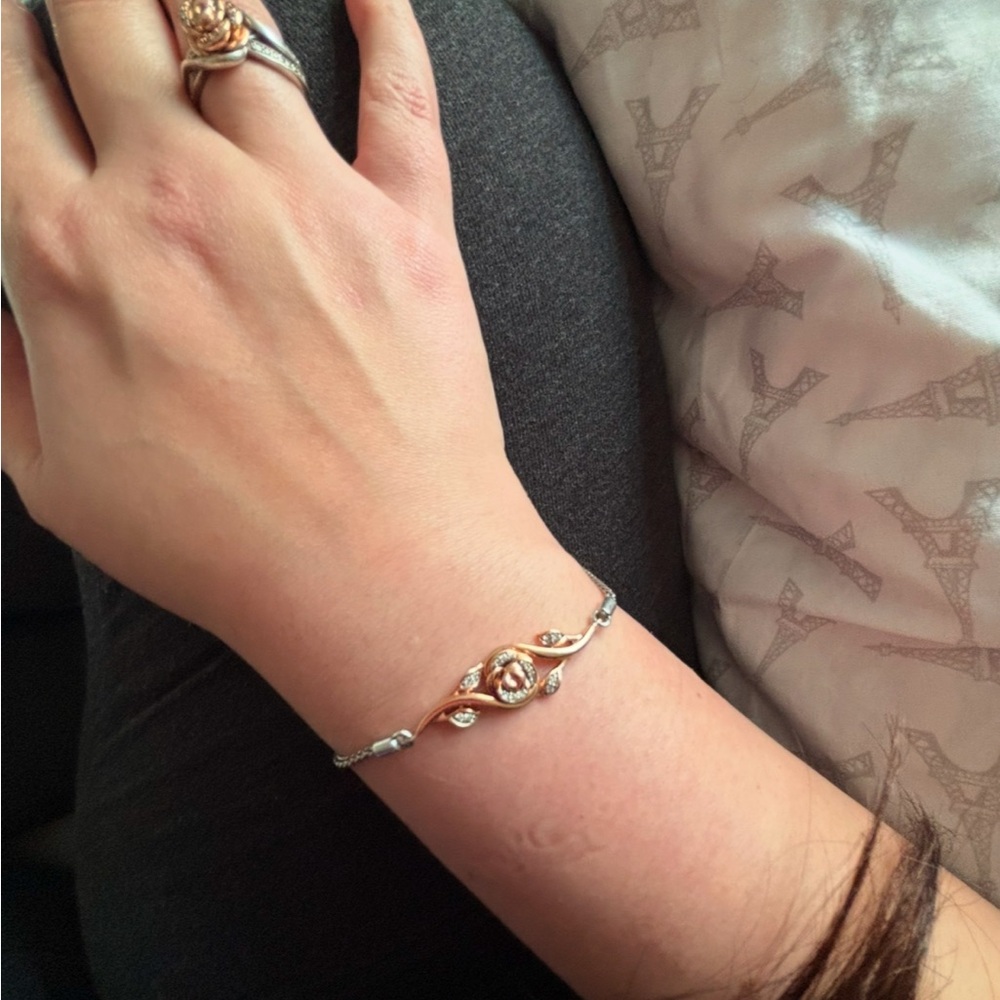 Elegant Rose Gold and Silver Bracelet
